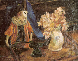 Stilleben mit Kasperl, 1923, Öl auf Leinwand, 40x50 cm, court. Schütz, Kunst und Antiquitäten, Wien, WV 2.