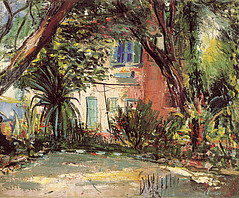  Garten in Südfrankreich (Cap Ferrat), um 1935, Öl auf Leinwand, 60x73cm, WV 289, Leopold Museum, Wien