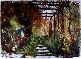  In meinem Garten in Kritzendorf (II), 1957, Aquarell