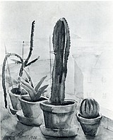 Kakteen am Fenster (II), Aquarell, 1926