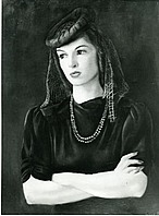 Mädchen mit rotem Hut, Agathe Prinzessin von Ratibor (I), 1942 oder früher, Mischtechnik auf Leinwand, 73 x 60 cm, WV 387, Privatbesitz, Neuaigen, N.Ö.