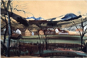 Im Alpenvorland, Aquarell
