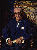 Dr. Eugen Margarétha(II), Präsident der Österreichischen Nationalbank, Minister, 1959, Öl auf Leinwand, 90x70 cm, WV 620