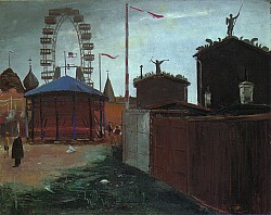 Wurstelprater, 1931, Öl auf Leinwand, 73x92 cm, WV 168