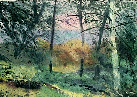  Hausgarten in Waidhofen an der Ybbs, 1951, Aquarell, 38,3 x 50,3 cm, Niederösterreichisches Landesmuseum, St. Pölten