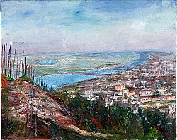 Blick vom Kahlenberg auf Wien (Abendstimmung), 1949, Öl..., WV 482