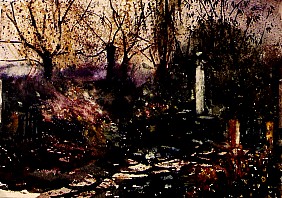 Herbstlicher Garten, vor 1950, Aquarell