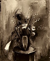 Blumen auf blauem Hintergrund, 1930, Öl, 73x60 cm, WV 118 