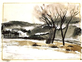 Winterlandschaft, 1930/35, Aquarell, Sammlung Leopold