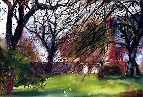 Garten in Zell,1947, Aquarell