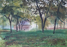 Herbst am Land, Aquarell